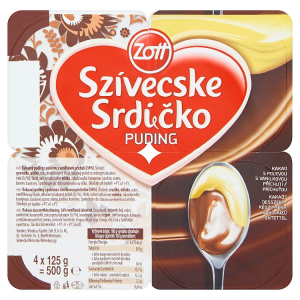 Pud.Srdiečko 4x125g čok.va