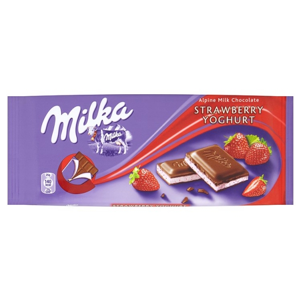 Čok.Milka 100g jahodová