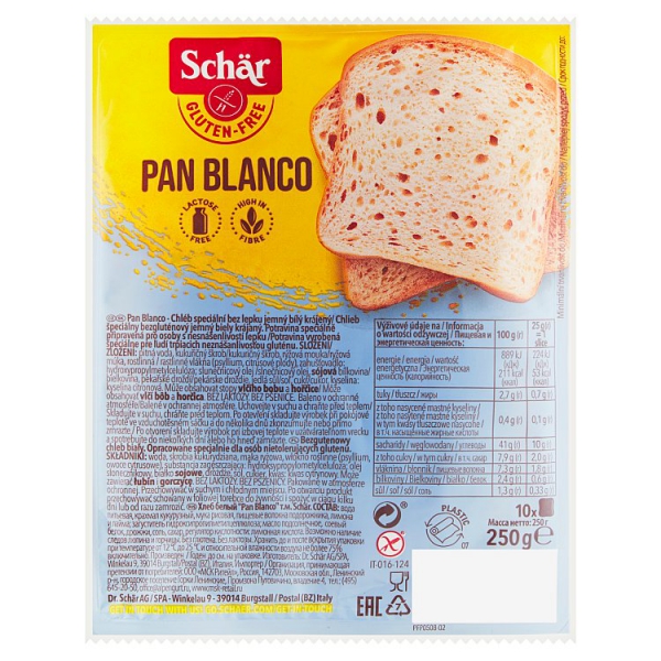 Chlieb Pan Blanco 250g bezlepku biely