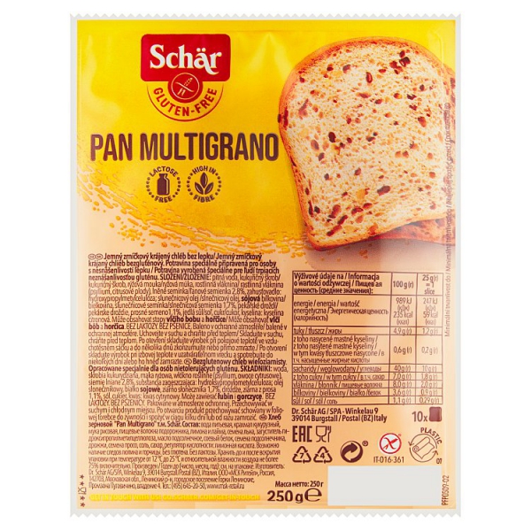 Chlieb Pan Multig.250g bezlepku jemný viaczrnný