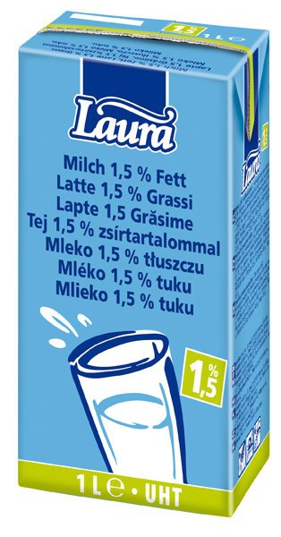 Mlieko trvanlivé 1,5% 1L Laura