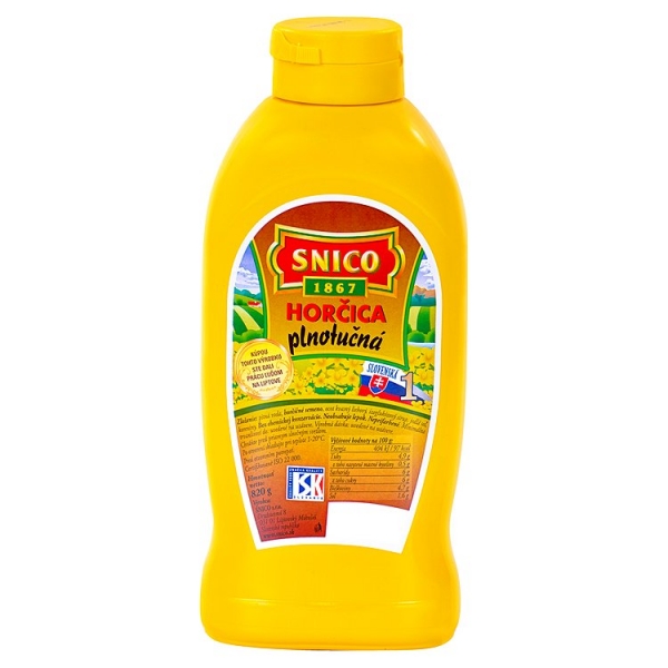 Horčica plnotučná 820g Sni