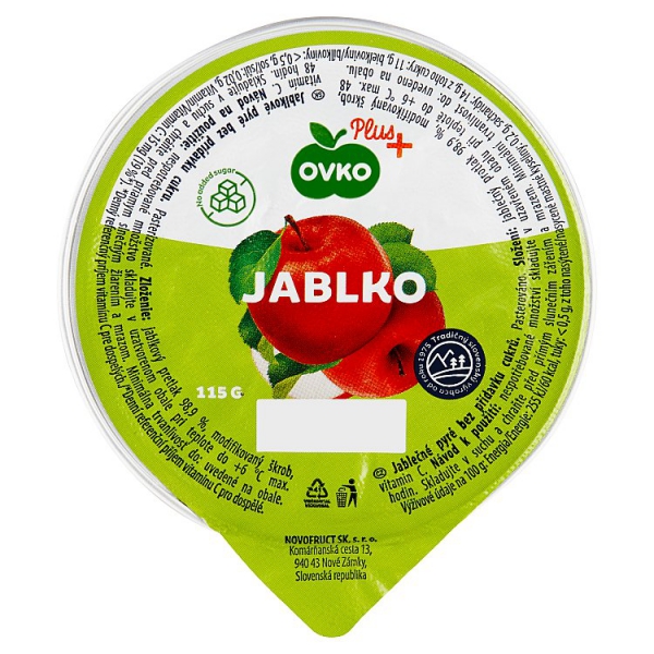 Ovocné pyré 115g DIA jabl.Novofruct