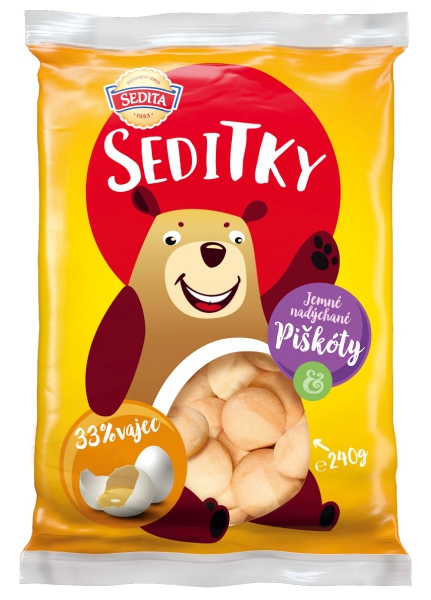 Piškóty Seditky 240g/Sereď