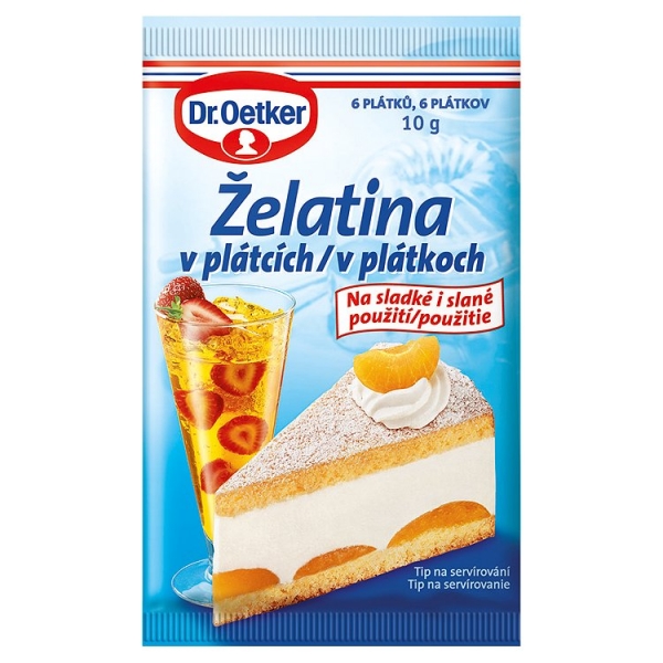 Želatína v plátkoch 10g