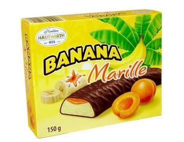 Dezert banán marhuľa v čokoláde 150g Hauswirth